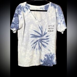 Tie-Dye Short Sleeve Tee - Blue and White